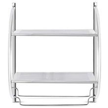 DREAMADE Portasciugamani da Parete per Il Bagno Mensola Scaffale a 2 Ripiani da Bagno 45x25,5x55cm