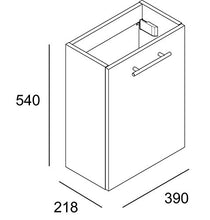 Cygnus Mini Bath - Mobiletto bagno sospeso, 1 porta con chiusura progressiva, colore: grigio chiaro