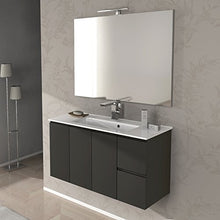 Bagno Italia Arredo Bagno da 80 cm sospeso mobile con lavandino ceramica 2 colori bianco grigio talpa I