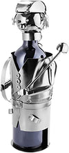 BRUBAKER Portabottiglie per Vino - Golfista con Borsa Giocatore di Golf - Decorazione in Metallo - Portabottiglie con Biglietto d'Auguri - Regalo del Vino