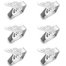 CaOJing 6 Pezzi Clip per Tovaglia in Acciaio Inossidabile, Clip per Tovaglie Decorative Regolabili Addensate, Porta Tovaglie per Picnic all'aperto Barbecue Matrimonio (B)