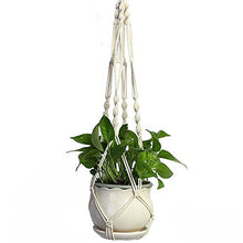 MICROSHE Macrame Plant Hanging Planter Set Appendiabiti da Terra per Esterno con fioriera in Cotone per Esterni (Colore : Beige, Dimensione : Set of 3)