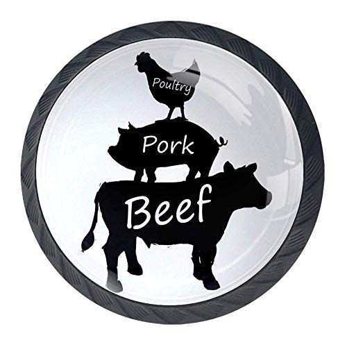 Wetia Cartone Animato Animale per la Cucina di casa Armadio Armadio Armadio Nero 3,5 x 2,8 cm