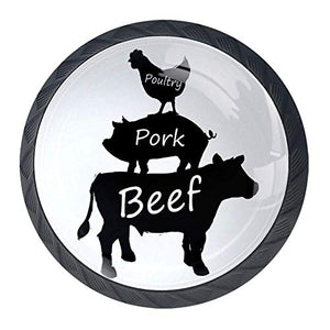 Wetia Cartone Animato Animale per la Cucina di casa Armadio Armadio Armadio Nero 3,5 x 2,8 cm