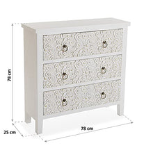 VERSA Nanako Cassettiera Camera letto o Salotto, Armedio con Cassetti, Con 3 cassetti, Misure (A x L x l) 78 x 25 x 78 cm, Legno, Colore Bianco