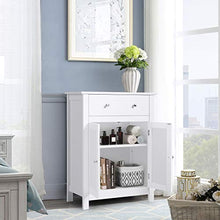 COSTWAY Armadietto da Terra per Bagno, Mobile Autoportante con Cassetto e Mensole, in Legno, Bianco 80x60x30 cm