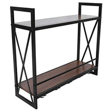EBTOOLS Portabottiglie per Vino a 2 Livelli, Parete Armadietto per Vino Cantinetta Portabottiglie in Ferro + MDF, 20x60x54cm