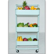 Scaffale per Tutti Gli Usi 3 Tier Mesh Serving Rolling Trolley Multifunzionale Carrello portaoggetti Utility capacità Massima di carico 20 kg Adatto per Home Office Carrelli di stoccaggio