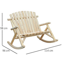 Outsunny Panchina Panca a Dondolo da Giardino a 2 Posti in Legno 114 × 96 × 98cm