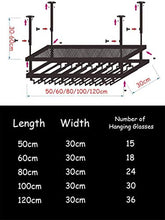 Scaffale da parete classico a 2 ripiani in ferro metallo per vino, mensola da parete a soffitto, porta bottiglie di vino e bicchieri da appendere (dimensioni: 50 x 30 cm)
