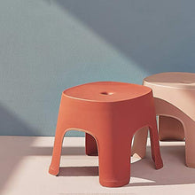 WOVELOT Small Panca Tavolino Antiscivolo Sgabello del Plastica Sgabello per Adulti Sgabello per Bambini per Calzature Sgabello Corto Rosa