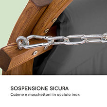 blumfeldt Maui Hollywoodschaukel - Dondolo, Sedile: 110 cm, 2 Posti, Tenda da Sole incl, Materiale: Legno Massiccio e Poliestere, Catene in Acciaio Inox, Viti Inox Zincate, Grigio Scuro