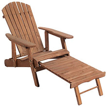 Outsunny Sedia a Sdraio Adirondack da Giardino Pieghevole Regolabile con Poggiapiedi 70 x 175 x 98cm