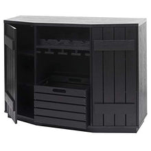 Portabottiglie Mobile per Vini HWC-F67 40x120x89cm Legno MDF Rovere Nero