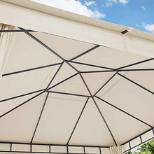 Gazebo da Giardino 4x4m Alu Premium con Copertura del Tetto Impermeabile ca. 220 g/m² - 4 pareti Laterali crema - Profilo da ca. 9x9cm
