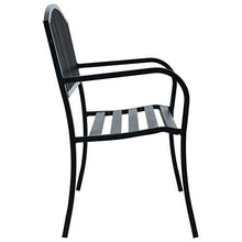 GOTOTOP Panchina da Giardino con Braccioli Curvati Elegante Robusta Classica Panca Arredi da Esterno Sedute 125 x 53 x 82 cm Nera in Acciaio