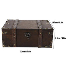 Lyrlody 6282-2302 - Scatola portaoggetti in legno vintage con serratura per la casa, per camera da letto, soggiorno (6282-2302)