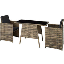 TecTake 800682 - Salottino in Rattan 2+1, Set per Giardino, Viti in Acciaio Inox - Disponibile in Diversi Colori (Naturale | No. 403733)