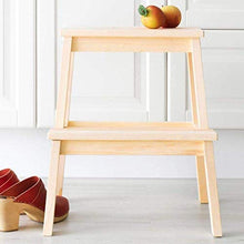 Mirui Sgabello Legno Scala a pioli di Legno Solido Sgabello for Il Passo Sgabelli Sgabello Sgabelli Multifunzione/cambiando tavoli sedie Bagno Sgabello Pieghevole con 2 passaggi (Color : Wood Color)