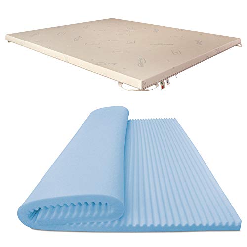 Baldiflex Topper Correttore Materasso Singolo in Memory Foam Fresh Wave, Fodera in Maxicool Sfoderabile, Fresco, Traspirante, ergonomico, antiacaro, 80 x 190 cm h 6 cm