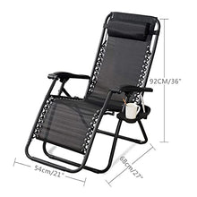 PAKUES-QO Sedia a Sdraio Pieghevole Regolabile per Esterni Sedia obliqua Relax Casual Design ergonomico per terrazza Patio Spiaggia Cuscinetto da Giardino Peso 120 kg Nero