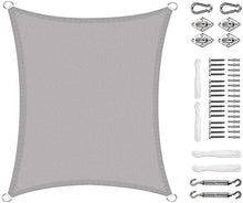 BZL POP Square Sun Shade Patio Shade Sale Impermeabile Anti-UV Sungreen Tenda a Tenda da Sole con Kit di Fissaggio per Piscine all'aperto Giardino-Grigio Chiaro_5x5m.