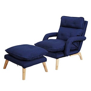 Lxwi Poltrona sofà Pigro bracciolo da Letto Tempo Libero Anziani L'Allattamento al Seno Sedia di Stile Giapponese reclinabile in Tessuto (Color : A)