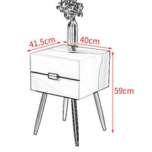 DGHJK Mobili Tavolino, Comodino Bianco Rettangolare Mobile Laterale Tavolo Telefono Tavolino con 2 Cassetti ，40 x 41,5 x 59 cm