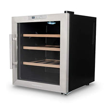 CREATE IKOHS WINECOOLER WOOD L - Cantinetta da 16 bottiglie, 46 l, 70 W, luce LED, display digitale, 3 ripiani, doppio isolamento, zone di temperatura da 11 a 18 gradi, ripiani in legno