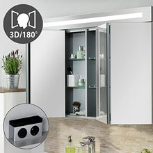 FACKELMANN - Set di mobili da bagno Stanford, 3 pezzi, con mobiletto da appendere e lavabo in ceramica, 110 cm, con specchio a LED