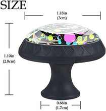 Graffiti Macchie Blu Rosy Yellow Art Pomelli per Porta Set di 4 Pomelli per Mobili Manopole per Cassetti Cucina Armadio Vetro