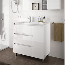 Salgar Arenys Set Mobile da Bagno, Pannelli di truciolato, Bianco Lucido, Extra Grande