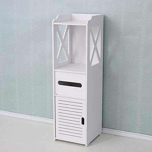 Zhengowen Mobiletto del Bagno Bagno Pavimento Armadio per lavabo Lavandino Portabicchieri angolari Pianta detriti Detriti Mobile Bagno per la Casa (Colore : White, Size : 80x18x20cm)