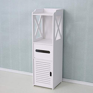 Zhengowen Mobiletto del Bagno Bagno Pavimento Armadio per lavabo Lavandino Portabicchieri angolari Pianta detriti Detriti Mobile Bagno per la Casa (Colore : White, Size : 80x18x20cm)