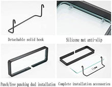 Great Coat Ganci, Bagno Scaffale, 1-strato di alluminio nero Mensola in vetro specchio del bagno anteriore mensola portasciugamani bagno Mensola supporto di vetro Bagno Mensola (Dimensioni: 25cm) Tien