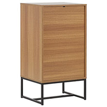 Beliani Cassettiera Legno Chiaro Gambe in Metallo Bianco Portaoggetti 91 x 49 cm