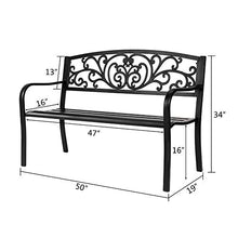 Panchina da giardino in metallo per esterni parco portico sedia 50 "ferro esterno cortile decorazione parco tempo libero panca