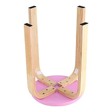Sgabello impilabile in Legno, Sedia da Doccia Bagno stool Sgabello per camera casa, 40 x 45.5cm (rosa)