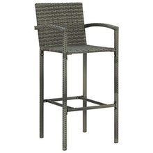 vidaXL Set Bar da Giardino 3 pz in Polyrattan Grigio