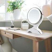 OMLTER 1x / 10x Ingrandire Doppia Faccia Specchio Trucco, 360° Girevole Desktop Bellezza Specchio con LED Luci, Vanity Mirror per Trucco E Rasatura E con Lenti Contatto