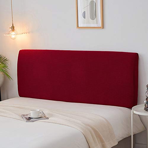 SM-River Fodera per Testiera Letto Fodera Protettiva Fodera per Testiera Letto Fodera Elasticizzata per Doppia Testiera Matrimoniale, Fodera in Cotone Antipolvere (Wine Red,1.2m)