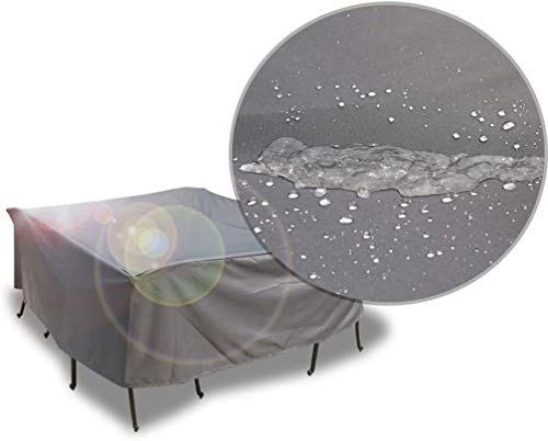 Telo copritavolo da esterno Copertura for mobili da giardino protettivo CoversTable divano reclinabile Sedie copertura impermeabile antivento Pioggia Neve polvere antivento Anti-UV (Grigio / 145x145x7