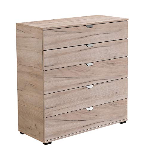 Cassettiera a 5 cassetti - Vincent - 90 cm, Rovere