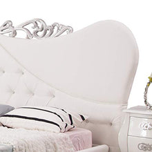 iperbriko Letto Matrimoniale Barocco in Ecopelle Bianca con Contenitore 215x220xh.140 cm
