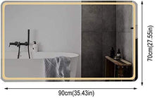 SGSG Specchio da toeletta Specchio a Figura Intera, Specchio da Bagno a LED Anti-Appannamento Specchio per Il Trucco a Parete Grande con Luce Orizzontale