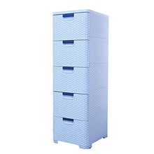 EXCLVEA Armadio Appendiabiti Dresser 5 cassetto Governo di immagazzinaggio con Serrature di plastica cassetto Dresser for i Vestiti (Colore : Blu, Dimensione : 108x40x35cm)