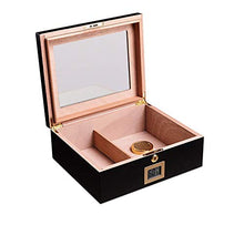 QINJLI Tabletop Cigar Humidor, Cedro e Laccato Cigar Box Sealed Design, igrometro e umidificatore, può Contenere 30-60 Cigar