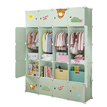Armadio semplicità Divide-Grid Appendere Rimovibili di Plastica Withdoor Mensole Deeper Cube Abbigliamento Home Camera Verde MXJ61 (Size : 147X47X183CM)
