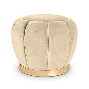Mobili per la casa e Giardino Trucco Sgabello Seduta Poggiapiedi Poggiapiedi Sgabello Rotondo Sgabello da Terra per Soggiorno Camera da Letto Coffee Shop-Beige Ottomani da Cucina