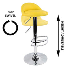Lanrui Sgabelli da Bar in Pelle PU Sgabello Rotondo Sgabello Girevole Sedia da Bar con Schienale Regolabile Home Cucina con poggiapiedi Blu (Color : Yellow)